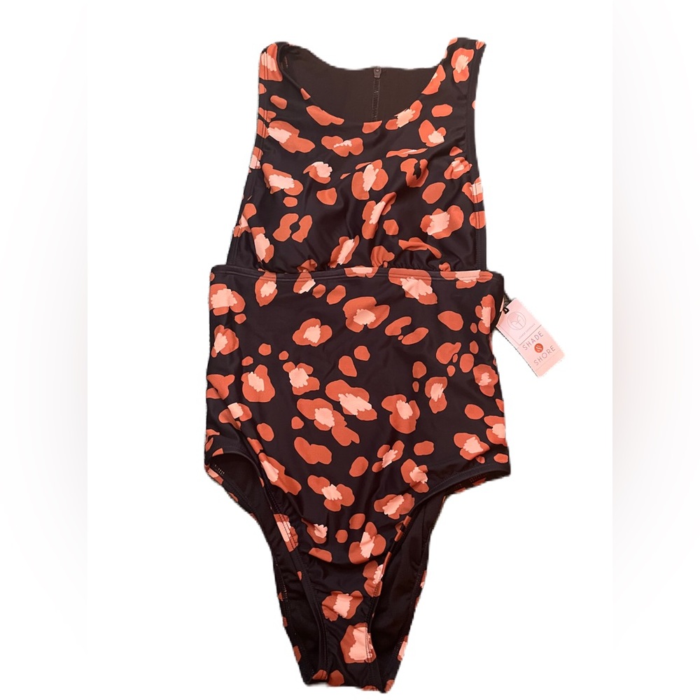 Cheetah print one piece swim suite